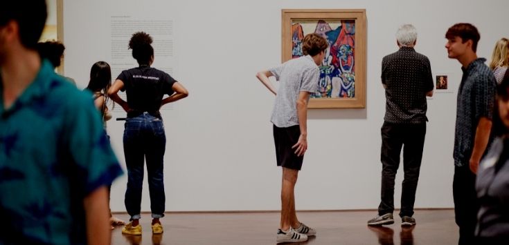 Photo of people looking at art in the Modern and Contemporary gallery